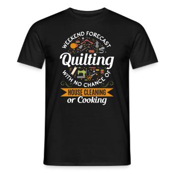 Prévisions du week-end : Quilting sans chance de maison - T-shirt homme - noir - Devant - AI Model Male 178 light (178cm)
