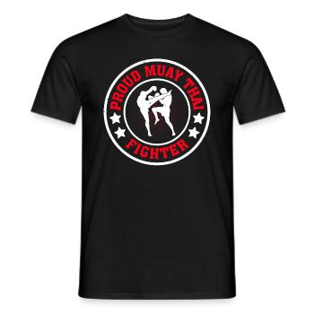 Combattant de Muay Thai - Fier combattant de Muay Thai - T-shirt homme - noir - Devant - AI Model Male 178 light (178cm)