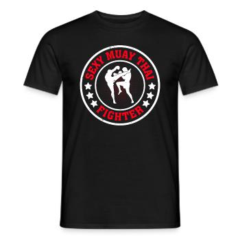 Combattant de Muay Thai - Combattant de Muay Thai sexy - T-shirt homme - noir - Devant - AI Model Male 178 light (178cm)