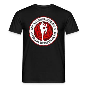 Le combat de Muay Thai résout la plupart de mes problèmes - Mu - T-shirt homme - noir - Devant - AI Model Male 178 light (178cm)