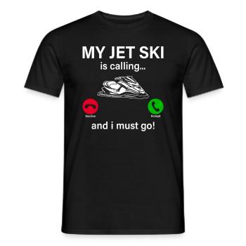 Mon jet ski m’appelle... Et je dois y aller ! - jet ski n— - T-shirt homme - noir - Devant - AI Model Male 178 light (178cm)
