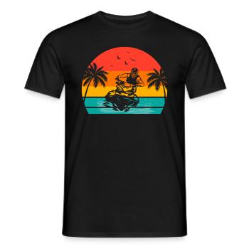 Jetskiing jet ski Jetski Lover Jetski Racing - Men's T-Shirt - black - Front - AI Model Male 178 light (178cm)