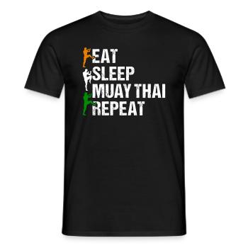 Eat Sleep Muay Thai Repeat - Muay Thai Boxing Muay - Männer T-Shirt - Schwarz - Vorne - AI Model Male 178 light (178cm)
