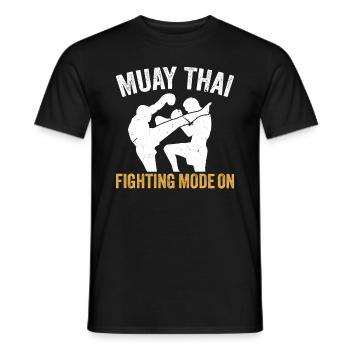 Muay Thai fighting Mode On - Muay Thai Fighter Tha - Men's T-Shirt - black - Front - AI Model Male 178 light (178cm)