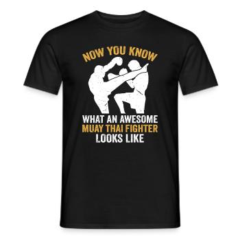 Superbe combattant de Muay Thai - Muay Thai Boxing - T-shirt homme - noir - Devant - AI Model Male 178 light (178cm)