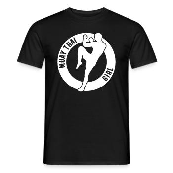Muay Thai Girl Muay Thai Fighter - Men's T-Shirt - black - Front - AI Model Male 178 light (178cm)