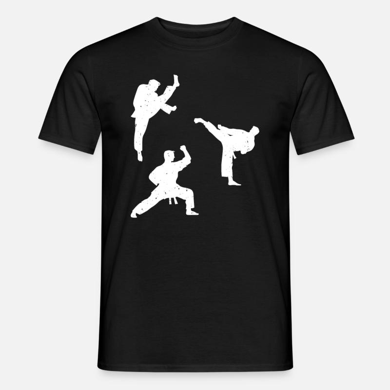 Silhouettes de combattant de karaté - T-shirt homme - noir