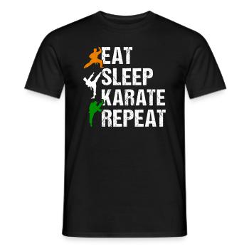Eat Sleep Karate Repeat - Karate Fighter Karate Fi - Men's T-Shirt - black - Front - AI Model Male 178 light (178cm)