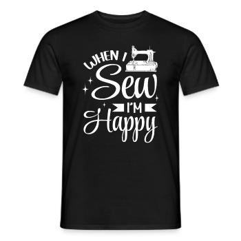 When I sew I'm happy - Seamstress Sewing Ideas - Männer T-Shirt - Schwarz - Vorne - AI Model Male 178 light (178cm)