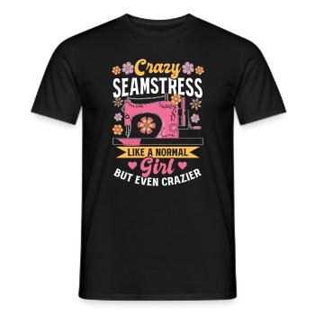 Couturière folle comme une fille normale mais même folle - T-shirt homme - noir - Devant - AI Model Male 178 light (178cm)