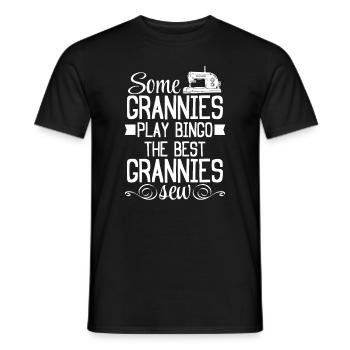 Some grannies play bingo the best grannies sew - S - Männer T-Shirt - Schwarz - Vorne - AI Model Male 178 light (178cm)