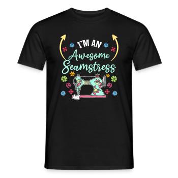 Sewing Seamstress Sewing Lover - I'm a awesome sea - Männer T-Shirt - Schwarz - Vorne - AI Model Male 178 light (178cm)