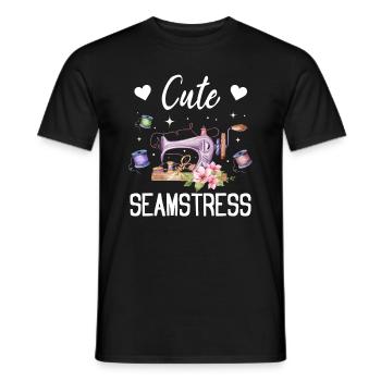 Sewing Lover Sewing Girl - Cute seamstress - Männer T-Shirt - Schwarz - Vorne - AI Model Male 178 light (178cm)