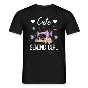 Jolie fille de couture - Couturière Fille de couture Couture L - T-shirt homme - noir - Devant - AI Model Male 178 light (178cm)