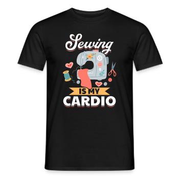 Sewing is my cardio - Funny Sewing Ideas Seamstres - Männer T-Shirt - Schwarz - Vorne - AI Model Male 178 light (178cm)