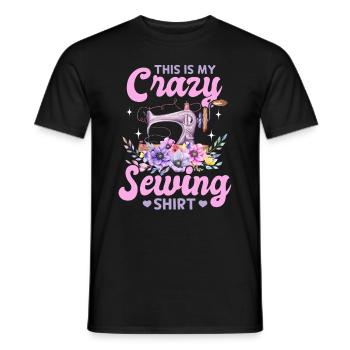 C’est ma chemise de couture folle Funny Sewing Lover - T-shirt homme - noir - Devant - AI Model Male 178 light (178cm)