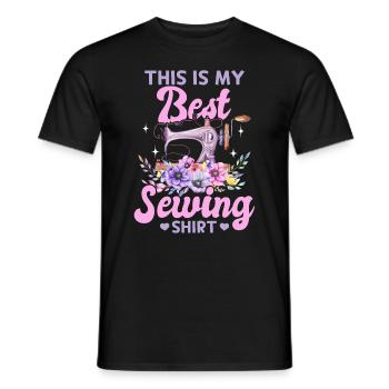 C’est ma meilleure chemise de couture Funny Sewing Lover - T-shirt homme - noir - Devant - AI Model Male 178 light (178cm)