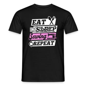 Eat Sleep Sewing Repeat - Seamstress Sewing Lover - Männer T-Shirt - Schwarz - Vorne - AI Model Male 178 light (178cm)