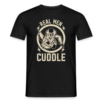 Real Men Cuddle - Jiu Jitsu Combattant Funny Brazilia - T-shirt homme - noir - Devant - AI Model Male 178 light (178cm)