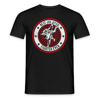 Jiu Jitsu fighting - Best Jiu Jitsu Fighter ever - Men's T-Shirt - black - Front - AI Model Male 178 light (178cm)