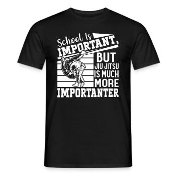 School is important but Jiu Jitsu is much more imp - Männer T-Shirt - Schwarz - Vorne - AI Model Male 178 light (178cm)