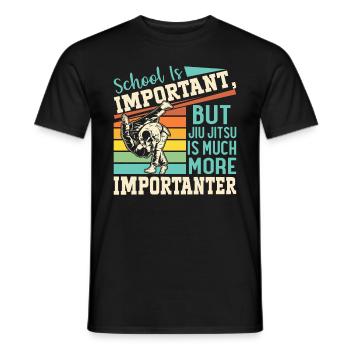 School is important but Jiu Jitsu is much more imp - Männer T-Shirt - Schwarz - Vorne - AI Model Male 178 light (178cm)