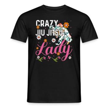 Fille de Jiu Jitsu Brésilien - Dame Folle de Jiu Jitsu - T-shirt homme - noir - Devant - AI Model Male 178 light (178cm)