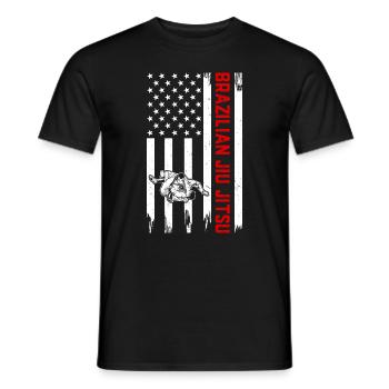 Jiu Jitsu Brésilien Drapeau US Jiu Jitsu Brésilien Ma - T-shirt homme - noir - Devant - AI Model Male 178 light (178cm)