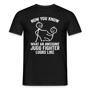 Now You Know What An Awesome judo Fighter Looks Li - Männer T-Shirt - Schwarz - Vorne - AI Model Male 178 light (178cm)