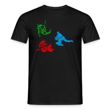 Judo fighter Judo Silhouette Judo Judoka - Men's T-Shirt - black - Front - AI Model Male 178 light (178cm)