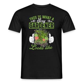 This is what a sexy gardener looks like - Hobby Ga - Men's T-Shirt - black - Front - AI Model Male 178 light (178cm)