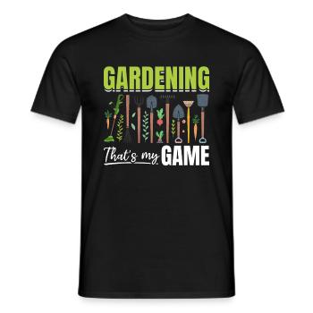 Gardening that's my game - Funny Gardening Hobby G - Männer T-Shirt - Schwarz - Vorne - AI Model Male 178 light (178cm)