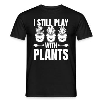 Je joue toujours avec les plantes - Funny Plants Funny Gard - T-shirt homme - noir - Devant - AI Model Male 178 light (178cm)