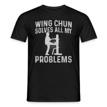 Wing Chun solves all my problems - Wing Chun Marti - Men's T-Shirt - black - Front - AI Model Male 178 light (178cm)