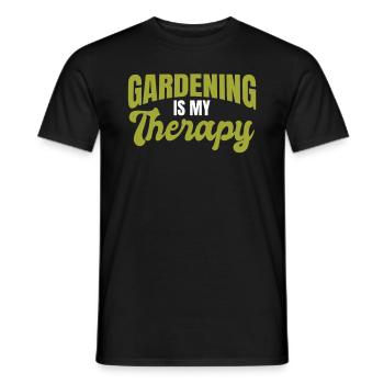 Funny Gardening Landscaping - Gardening is My Ther - Men's T-Shirt - black - Front - AI Model Male 178 light (178cm)