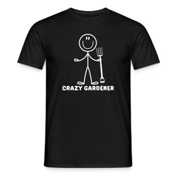 Crazy gardener Funny Gardener - Männer T-Shirt - Schwarz - Vorne - AI Model Male 178 light (178cm)