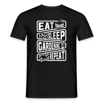 Eat Sleep Gardening Repeat - Gardener Landscaping - Men's T-Shirt - black - Front - AI Model Male 178 light (178cm)