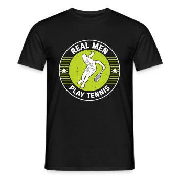 Tennis Player Tennis Sport - Real men play Tennis - Men's T-Shirt - black - Front - AI Model Male 178 light (178cm)