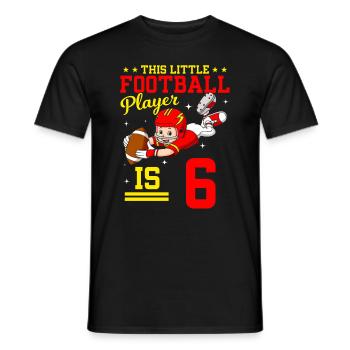 6ème anniversaire Joueur de football - T-shirt homme - noir - Devant - AI Model Male 178 light (178cm)