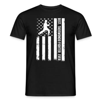Meilleur combattant de taekwondo de tous les temps - US Flag Taekwondo - T-shirt homme - noir - Devant - AI Model Male 178 light (178cm)