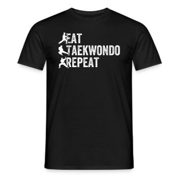 Eat Taekwondo Repeat - Taekwondo Fighter - Men's T-Shirt - black - Front - AI Model Male 178 light (178cm)