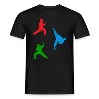 Taekwondo Martial Arts Taekwondo Fighter Silhouett - Männer T-Shirt - Schwarz - Vorne - AI Model Male 178 light (178cm)