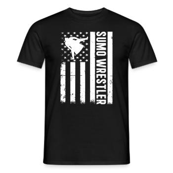 Lutteur de sumo Arts martiaux de sumo Lutte de sumo - T-shirt homme - noir - Devant - AI Model Male 178 light (178cm)