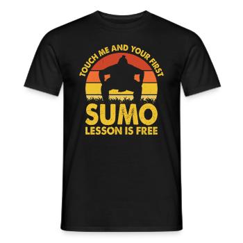 Touch me and your first Sumo lesson is free - Sumo - Men's T-Shirt - black - Front - AI Model Male 178 light (178cm)