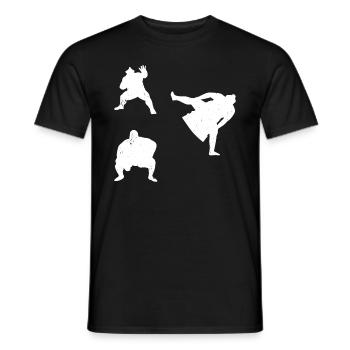 Sumo Silhouettes Sumo Wrestling Sumo Fighter - Men's T-Shirt - black - Front - AI Model Male 178 light (178cm)