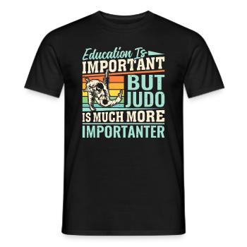 L’éducation est importante, mais le judo est beaucoup plus important - T-shirt homme - noir - Devant - AI Model Male 178 light (178cm)