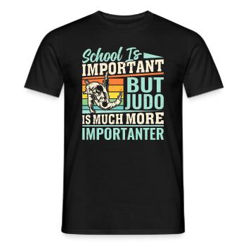 L’école est importante, mais le judo est beaucoup plus important - T-shirt homme - noir - Devant - AI Model Male 178 light (178cm)