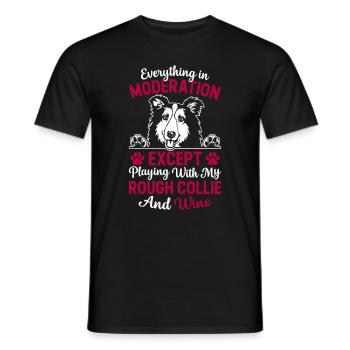 Everything in moderation except playing with my Ro - Men's T-Shirt - black - Front - AI Model Male 178 light (178cm)