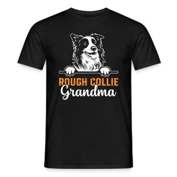 Rough Collie Grandma Rough Collie Dog Lover - Men's T-Shirt - black - Front - AI Model Male 178 light (178cm)