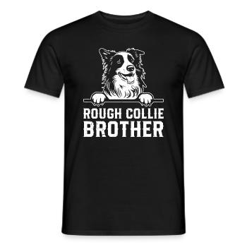 Rough Collie Brother Rough Collie Dog Lover - Men's T-Shirt - black - Front - AI Model Male 178 light (178cm)